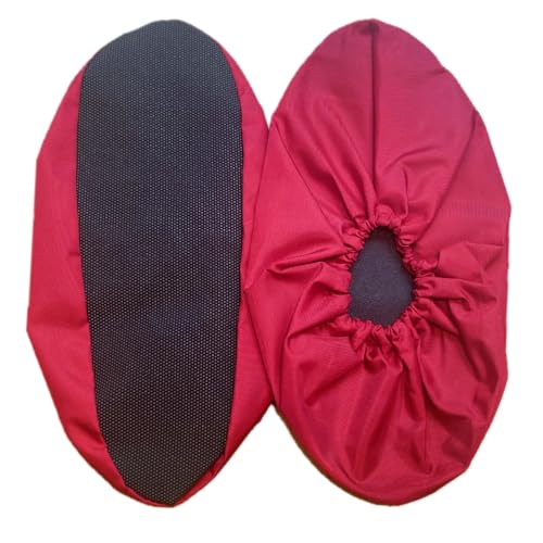 Jron 5 Pairs Premium Reusable Washable Shoe Cover Boot Covers for Contractors, (5 Pairs | US 12-14 For Shoes/US 11-13 For Boots, Wine Red) - color: Wine Red, size: 5 Pairs | US 12-14 For Shoes / US 11-13 For Boots
