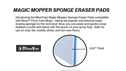 Magic Mopper Sponge Eraser Mop Pad, Compatible Fit Bona & 18" Mops - style: Eraser Mop Pads for Bona and 18” Wet Spray Mops