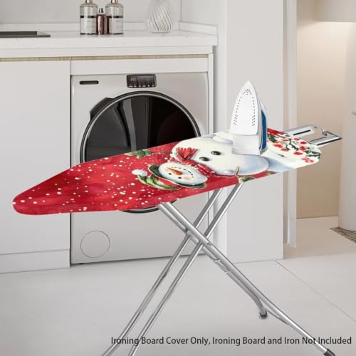 Christmas Ironing Board Cover Kawaii Snowman Ironing Board Covers with Padding Standard Size 15x54 inch Iron Accessories with Elastic Edge Xmas Decor - color: Christmas Kawaii Snowman