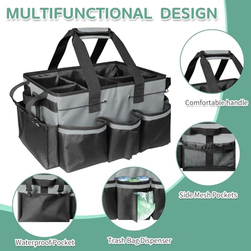 Boczif Cleaning Caddy Bag Wearable,Cleaning Caddy Supplies Organizer (Grey) - color: Grey