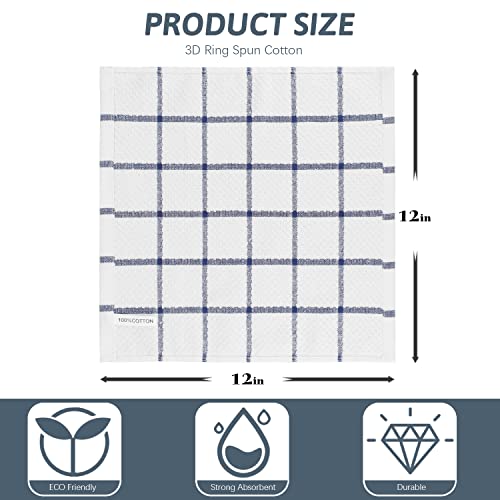 Nialnant 8 Pack Dish Rags,100% Cotton Dish Towels for Kitchen,Super Absorbent Kitchen Dish Cloths,Dish Rags with Hanging Loop,12x12 Inches,Navy Blue - color: Blue, size: 12 x 12 in - 8PCS