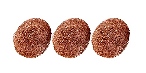 Scotch-Brite Copper Coated Scrubbing Scour Pads, 3 Scouring Scrubber Pads (Pack of 2) - size: 3 Scrubbers (Pack of 2)