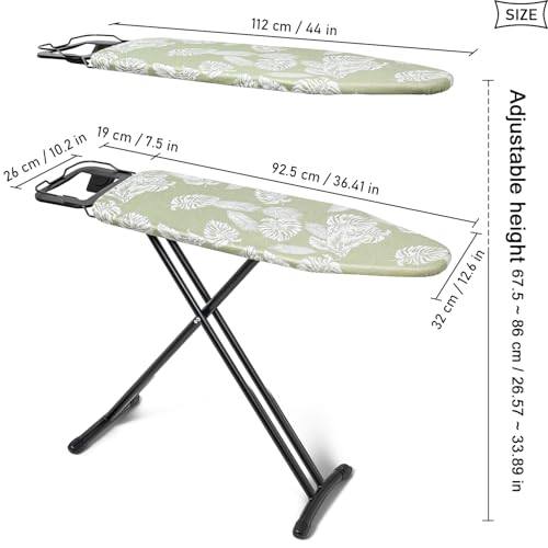 Duwee 12"x36" Ironing Board with Heat Resistant Cover Thicken Felt Pad - color: Green