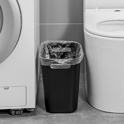 Plastic Small Bathroom Trash Can Wastebasket, 3.5 Gallon, Black, 3 Pack - color: Black, size: 3.5 Gallon/3 Pack