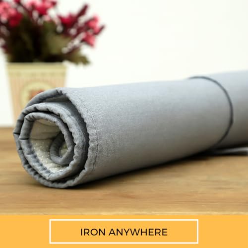 SAVUK Portable Ironing Mat Standard Size Silicone Coated Extra Heavy Duty Thick Padding, Heat Reflective, Non Stick Scorch and Stain Resistant (Ironing Mat - 21"x28") - color: White