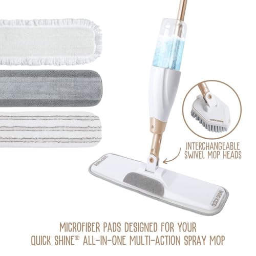 Quick Shine Ultimate Gold Mop Kit 3-Pack Microfiber Refill Pad Set - size: 3-Pc Assortment Pads