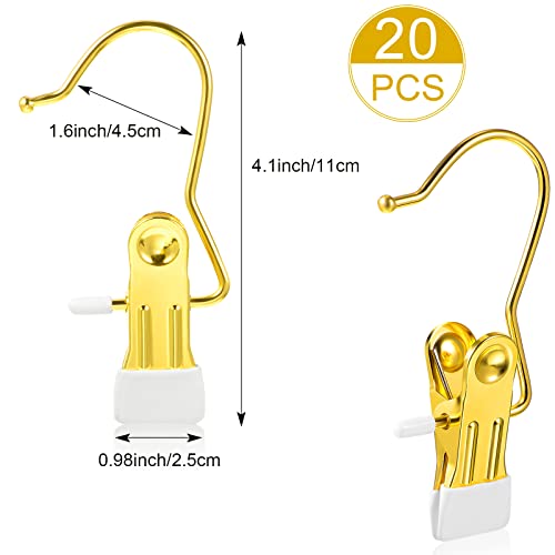 Hotop 20 Pieces Boot Hanger Clips Heavy Duty Closet Space Saving, Gold - color: Gold