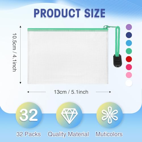 Jetec 32 Mesh Zipper Bags Bikini, Classic Color, 5.1 x 4.1 Inch, 32 Pcs - color: Classic Color, size: 5.1 x 4.1 Inch