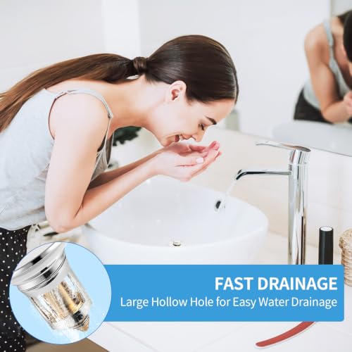 2 Pack Bathroom Sink Stopper for 1.06-1.50in (Silver)