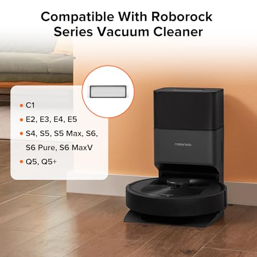 roborock 2 Pack Washable Filter for C1, E2, E3, E4, E5, S4, S5, S5 Max, S6, S6 Pure, S6 MaxV and Q5 Robot Vacuum Cleaners, High Efficiency Filters Replacement Parts - size: Filter-D