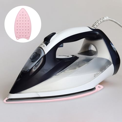 HARFINGTON Silicone Iron Rest Pad, Multipurpose Iron Hot Resistant Mat Iron Rest Plate for Ironing Board Hot Heat Resistant Steam Compact Mat, Pale Pink - color: Pale Pink