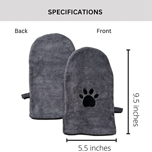 Penny & Niko Microfiber Pet Towel Mitts - Paw Cleaning and Drying Mitts/Gloves for Dogs and Cats (Sky Blue/Gray, Standard - 4 Pack) - color: Sky Blue/Gray, size: Standard - 4 pack
