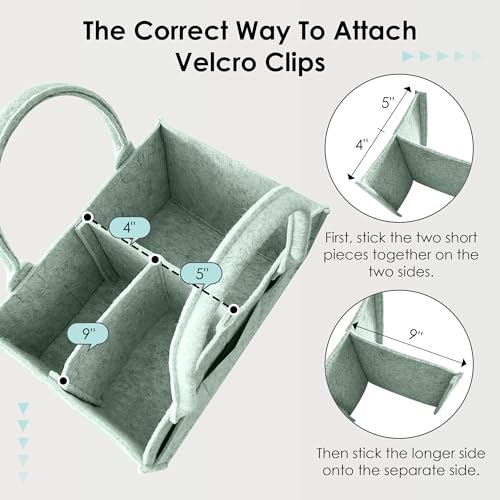 HIPHOP PANDA 2-Pack Diaper Caddy Organizer - Nursery Storage Bin & Car Organizer for Diapers, Wipes, and Baby Essentials - Dual-Color Solid Set (Grey/Green), Large Size - color: Grey and Green, size: Large