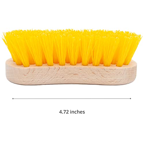 Stiff Bristle Brush - Scrub Brush for Deep Cleaning, Hand Brush with Hard Bristles, Utility Nylon Brush for Indoor and Outdoor, Wooden Boot Hand Scrubber, Scrubbing Brush Heavy Duty (Pack of 2) - size: 4.72" (Pack of 2)