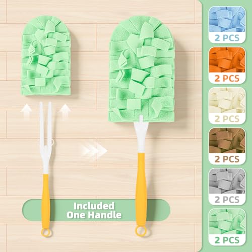 12 PCS Microfiber Reusable Duster Refills for Swiffer Duster - color: Muted Rainbow