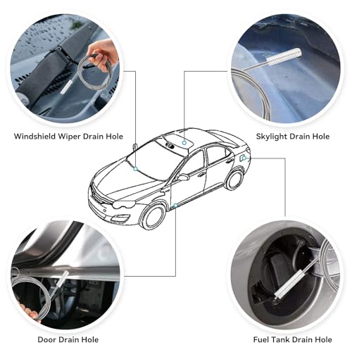 2-Pack 160-Inch Flexible Drain Brush for Sunroof, AC Drain Line & Ice Maker - style: 160 IN