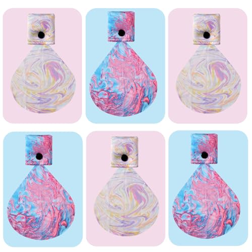 SEIBER Microfiber Glasses Cleaning Cloth 6 Pack with Button Closure Pouch - color: Rainbow Stripes (Drawstring Closure)