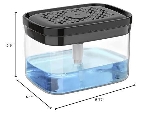 MR.SIGA Dish Soap Dispenser with Sponge Holder for Kitchen, Black - color: Black