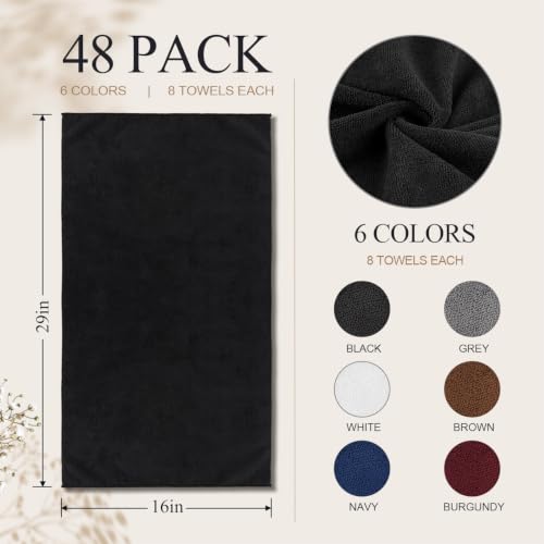 UNIMADE Salon Towels 48 Pack, Microfiber Barber Towels Bulk - color: Multicolor, size: 48PK