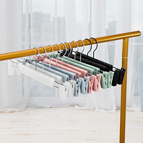 Pants Hangers with Clips, Skirt Hangers, 10 Pack, Pink - color: Pink, size: 10Pack