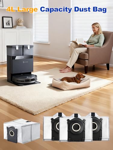 Reusable Dust Bags Compatiable with ECOVACS DEEBOT X9 PRO OMNI/ X8 PRO OMNI /T80 OMNI/T50 OMNI/T50 PRO OMNI/T50 PRO MAX Robot Vacuum, 3 Pack