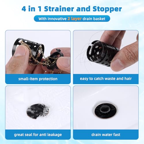Universal Bathroom Sink Drain Stopper Hair Catcher, Oil Rubbed Bronze - color: Oil Rubbed Bronze