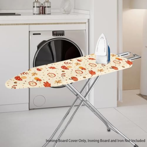 Maple Leaf Mushroom Ironing Board Cover and Pad 16 x 55 Thick Padding with Elastic Edge Stain Resistant & Scorch Easy Installation in Laundry Room - color: Maple Leaf Mushroom5