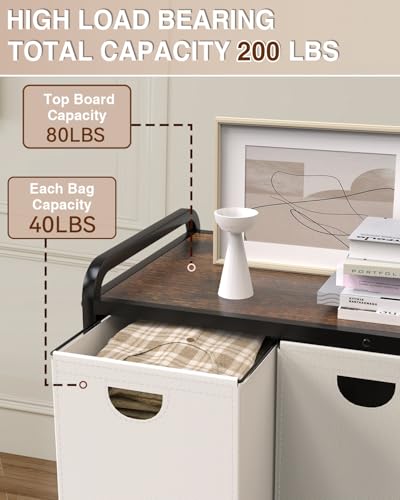 Laundry Sorter 3 Section,Laundry Basket with Wheels,3×15.8 Gal (60L) - color: Black+Gray+White, size: 3 Bags - 180L