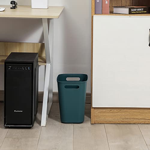 UUJOLY Plastic Small Bathroom Trash Can, 3.5 Gallon, Bluish Green, 3 Pack - color: Bluish Green, size: 3.5 Gallon/3 Pack