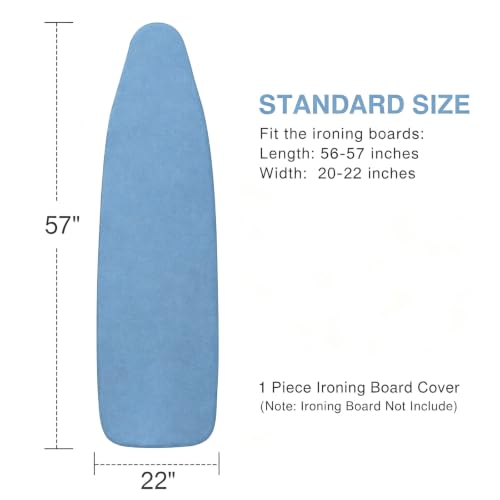 VividPaw Extra Large Ironing Board Cover and Pad 22x57, 21x57 Thick Padding, Elastic Edge, Silicone Coated, Resist Scorching, Adjustable Fastener, Heavy Duty Padded Iron Board Covers (Blue) - color: Blue, size: 22" x 57"