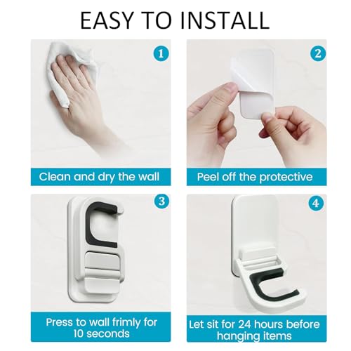 Broom Holder Wall Mount, 6 Pack Self Adhesive Broom and Mop Organizer
