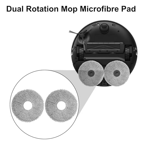 4 Pcs Replacement Mop Pads for iRobot Roomba Plus 405 Combo Robot/505 Combo Robot, for Dreame X40 Ultra Complete/L10s Pro Ultra Heat/X40 Master/L40 Ultra/L10s Ultra Gen 2 Robot Vacuum