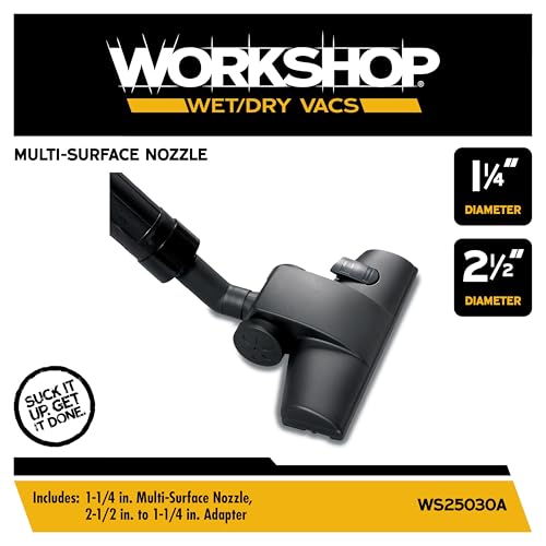 WORKSHOP Wet/Dry Vacs WS25030A Carpet and Hard Floor Nozzle Vac Attachment