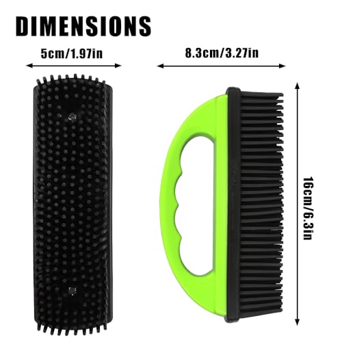 Pet Hair Remover Rubber Brush, Bath Brush for Dogs & Cats, Reusable Lint Roller, Furniture & Car Hair Removal Brush, Effective for Carpets, Couches, and Clothes