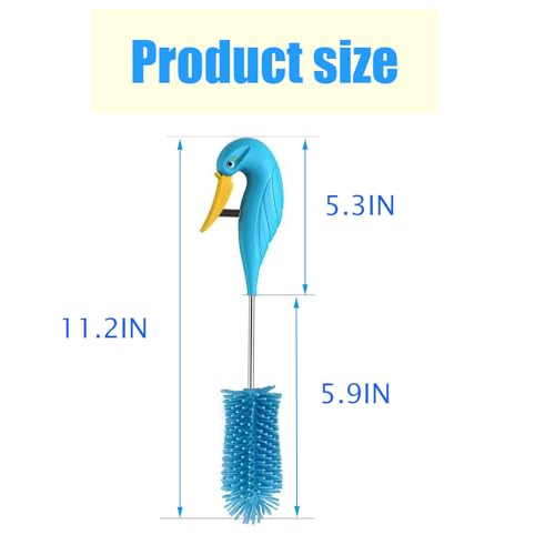 Water Bottle Cleaner Brush Semi-Automatic Silicone Bottle Brush for Baby, Sports, Vase, Glassware, and Smaller Diameter Openings