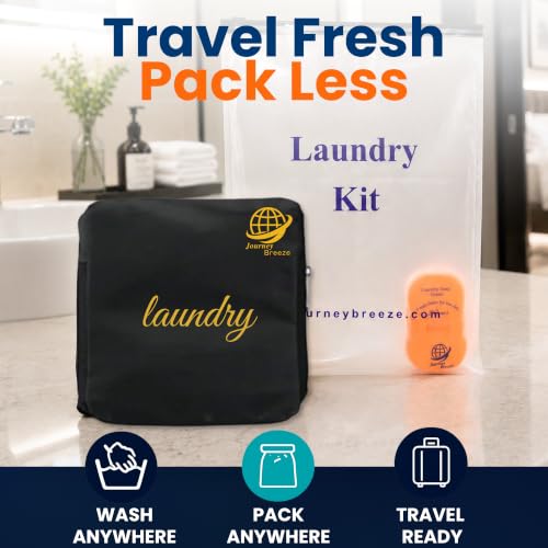 Travel Laundry Detergent Sheets and Foldable Travel Laundry Bag – Compact Laundry Detergent Sheets for Traveling, Dirty Clothes Laundry Bag for Hotels, Cruises & Suitcases - style: Pocket Sheets (50) + Laundry Bag