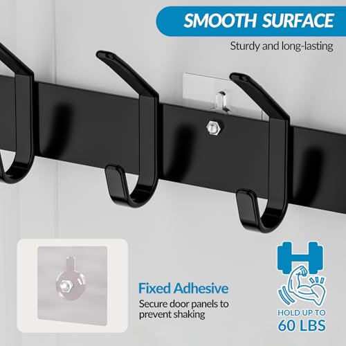 Over The Door Organizer, Towel Rack with Hooks & Basket Fits Doors 1 3/4" - color: Black, size: 1 Basket