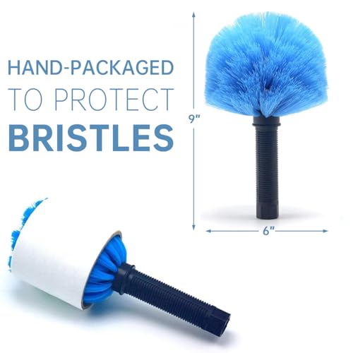MAYKI Twist-On Cobweb Duster Head Brush 1Pcs, Fits Standard 3/4 inch Threaded Poles, Attachment Spider Web Duster Brush for Outdoor & Indoor Cleaning