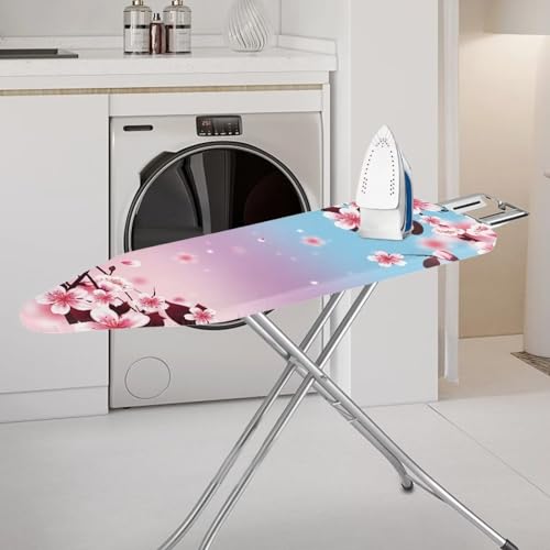 Cherry Blossom Ironing Board Cover and Pad 15 x 54 Heavy Duty Iron Board Covers Standard Size Padding Decorative Covers for Most Iron Boards Ironing Pad Cover - color: Cherry Blossom