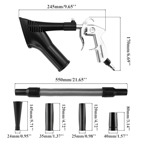 GOCCIDA 2IN1 Car Interior Detailing Air Cleaning Gun & Vacunm Gun - color: white
