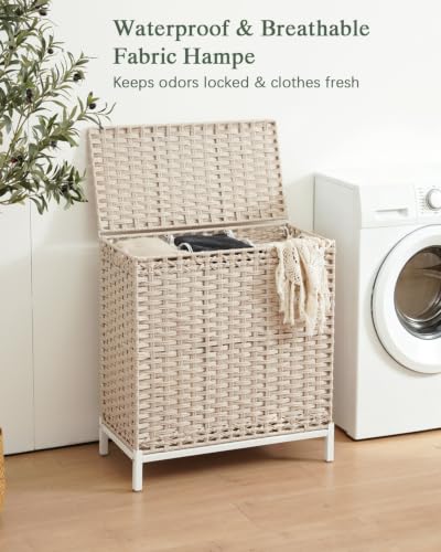 SETVSON Laundry Hamper with Lid,Clothes Hamper with Lid,132 L, Light Khaki - color: Light Khaki, size: 132 L - 35 gal
