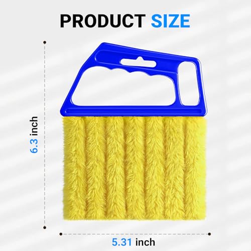 3pcs Window Blind Cleaner Duster Tool,2026 New Cleaning Tools,7 Fingers Washable Microfiber Dusters for Cleaning,Crevice Cleaning Brush, Duster for Venetian Blinds & Air Conditioner Vents(Blue - color: Blue
