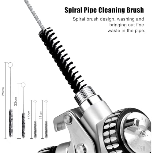 17pcs Multi-Purpose Spray Gun Cleaning Kit,Nylon Brushes Paint Gun Cleaning Kit Mini Brushes & Needles for Clean Airbrush Nozzles Spray Guns Tattoo Equipment (17)