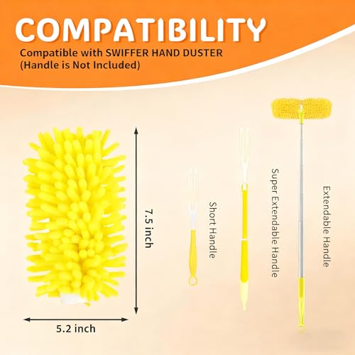 Reusable Duster Refill Compatible with Swiffer, Washable - color: 4 Pack (Yellow)