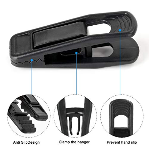 Tinfol Black Plastic Hanger Clips 40 Pack, Large Opening Pant Clips, Strong Pinch Grip Clip for Slim-line Clothes Hangers, Multi-Purpose Finger Clip for Skirt Pant Hangers - color: Black, size: 40PCS