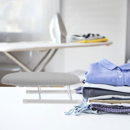 TOYANDONA Tabletop Ironing Board Small Foldable Compact Ironing Board with Iron Rest Heat Resistant Cover Portable Sleeve and Collar Ironing Pad for Home Dorm Travel