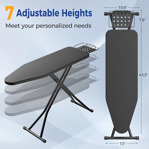 BEWISHOME Ironing Board Full Size 43x13, Compact Iron Board with Iron Rest