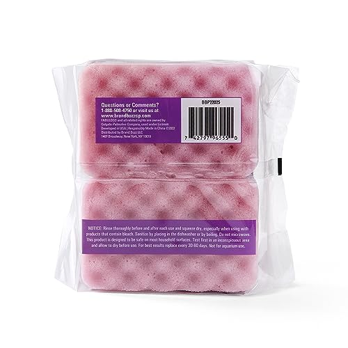 Fabuloso Scratch-Free Kitchen Dish Sponges Purple Cellulose Scrubber Sponge with Scouring Pad Dishes Pots Pans Counters and Sinks Tough on Messes 4.25 x 2.75 x 1.25 IN 4 Count 2 Pack Extended Supply - color: Purple, size: 4 Count (Pack of 2)