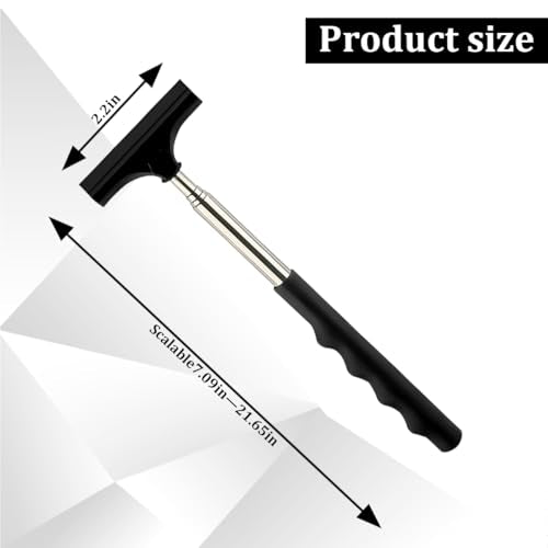 Car Side Mirror Squeegee, Retractable Vehicle Rearview Mirror Cleaner Wiper for Rainy Foggy Weather, Portable Automotive Window Glass Cleaning Tool, Universal for Vehicles (Black) - color: Black