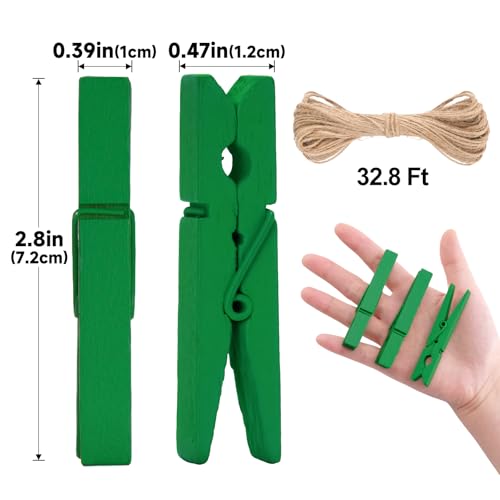 jijAcraft 2.9 Inch Large Clothes Pins - 50Pcs Wooden Clothespins - color: Green, size: 2.9 inch, 50 pcs